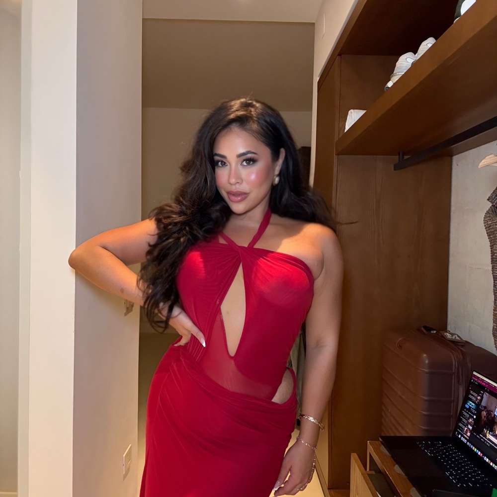 Meshki Cut out  Red Dress